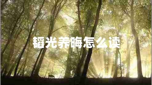 韜光養(yǎng)晦怎么讀