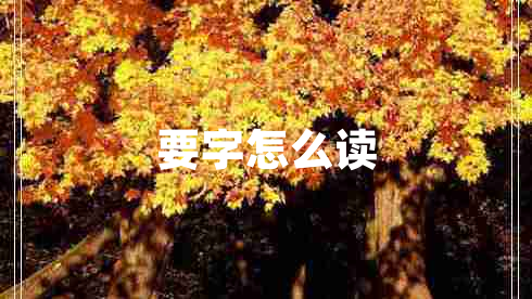 要字怎么讀
