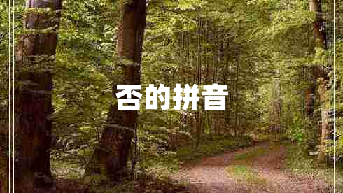 否的拼音 否的拼音