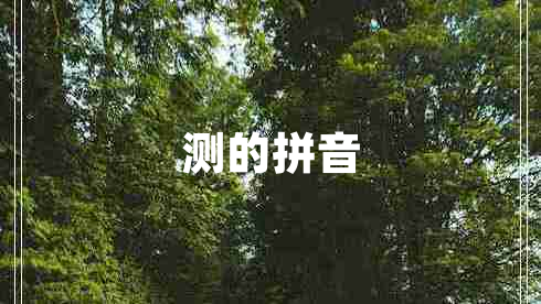 測(cè)的拼音