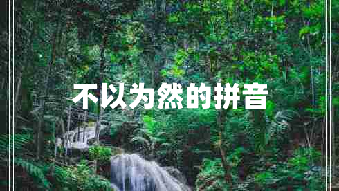 不以為然的拼音