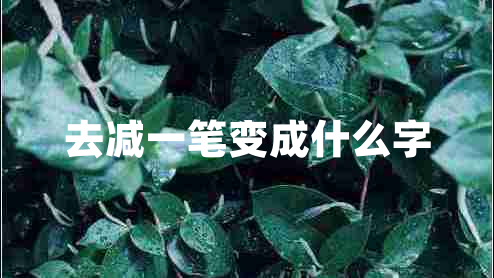 去減一筆變成什么字