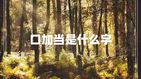 口加當(dāng)是什么字