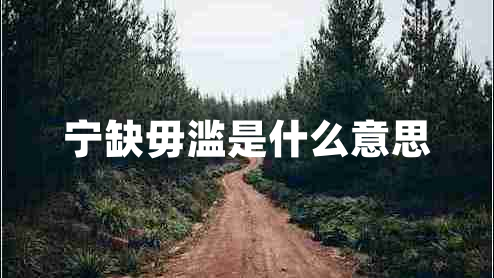 寧缺毋濫是什么意思