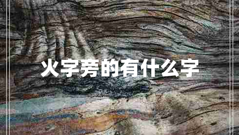 火字旁的有什么字