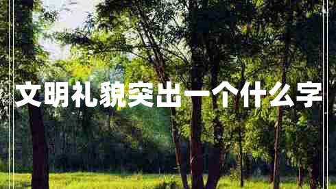 文明禮貌突出一個什么字