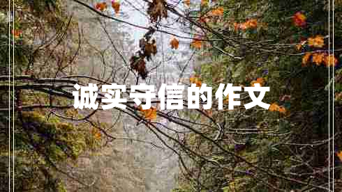 誠實(shí)守信的作文 誠實(shí)守信的作文