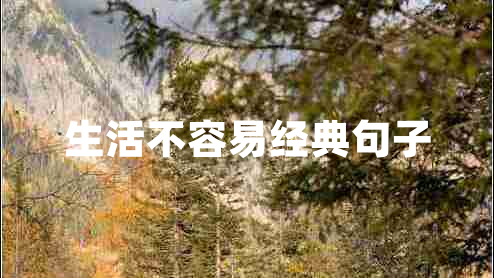 生活不容易經(jīng)典句子 生活不容易經(jīng)典句子