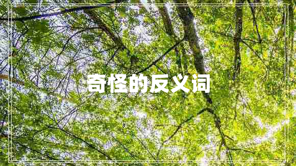 奇怪的反義詞 奇怪的反義詞
