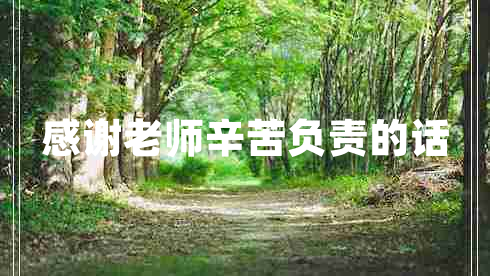 感謝老師辛苦負責的話