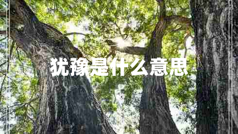 猶豫是什么意思 猶豫是什么意思