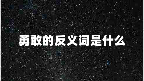 勇敢的反義詞是什么