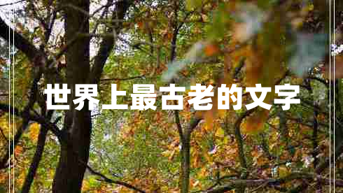 世界上最古老的文字