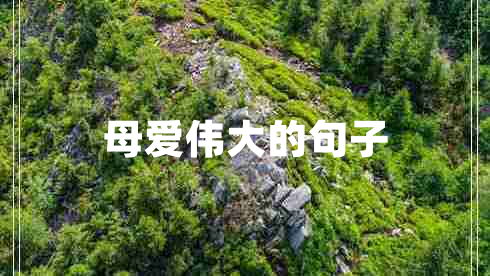 母愛偉大的句子