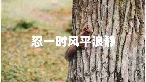 忍一時風(fēng)平浪靜 忍一時風(fēng)平浪靜