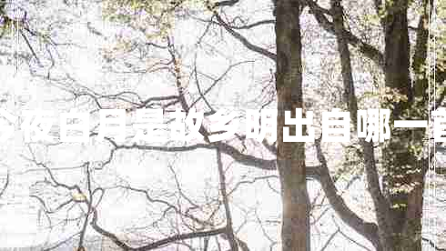 露從今夜白月是故鄉(xiāng)明出自哪一首古詩