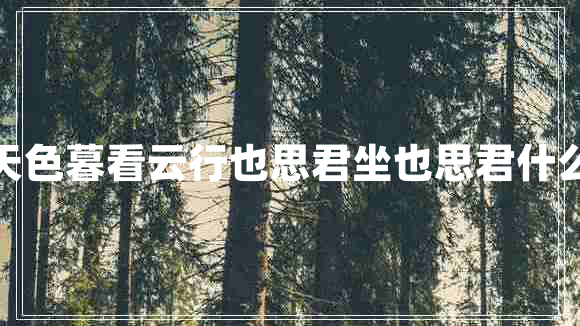 曉看天色暮看云行也思君坐也思君什么意思 曉看天色暮看云行也思君坐也思君什么意思