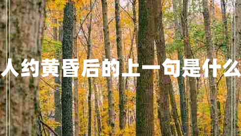 人約黃昏后的上一句是什么 人約黃昏后的上一句是什么