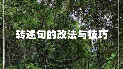 轉(zhuǎn)述句的改法與技巧
