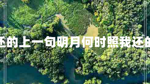 明月何時照我還的上一句明月何時照我還的前一句是什么