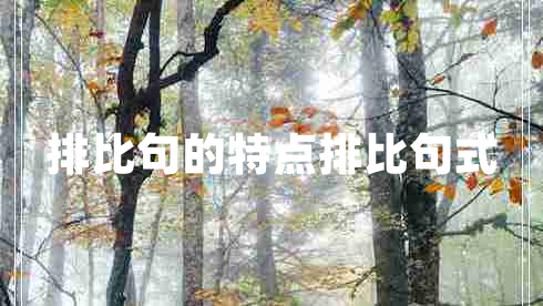 排比句的特點(diǎn)排比句式