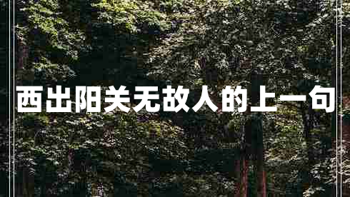 西出陽關(guān)無故人的上一句