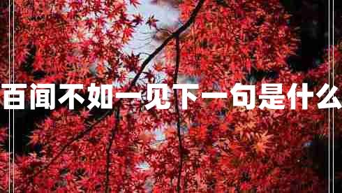 百聞不如一見下一句是什么 百聞不如一見下一句是什么