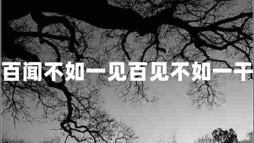 百聞不如一見百見不如一干