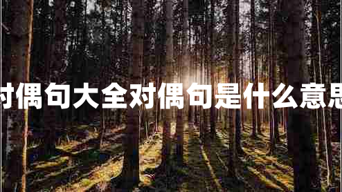 對偶句大全對偶句是什么意思