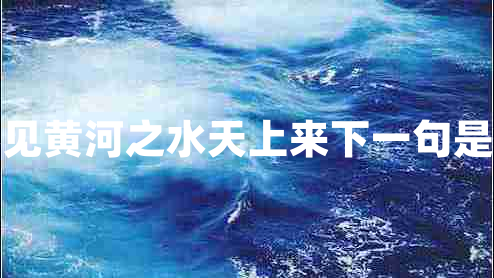君不見黃河之水天上來下一句是什么