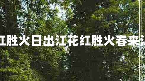 日出江花紅勝火日出江花紅勝火春來江水綠如藍(lán)