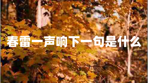 春雷一聲響下一句是什么 春雷一聲響下一句是什么