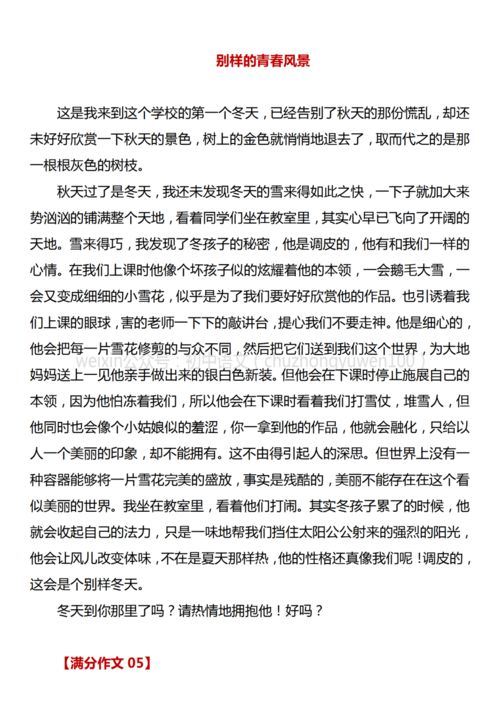 青春校園生活的滿分作文