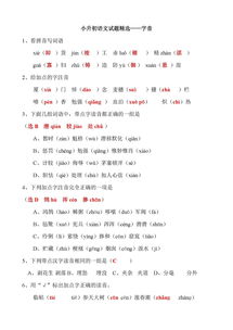 基礎(chǔ)知識專項訓(xùn)練語文