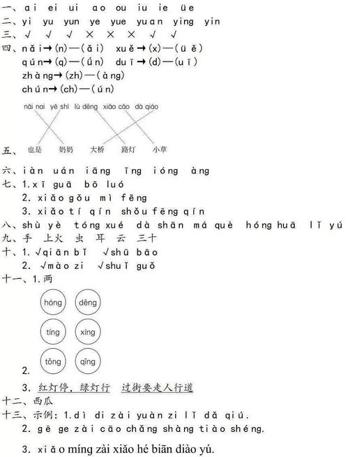 小學(xué)數(shù)學(xué)一級上冊基礎(chǔ)知識