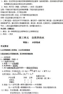 初三化學(xué)最基礎(chǔ)的知識(shí)點(diǎn)