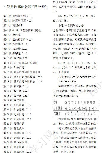 小學奧數(shù)四級基礎(chǔ)知識