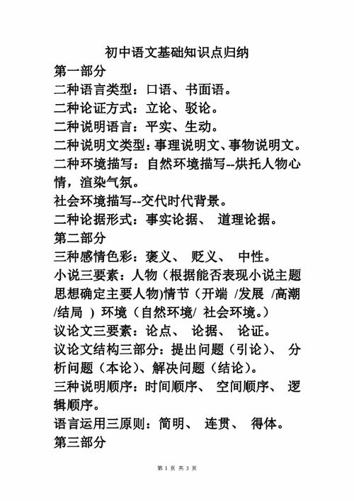 語文基礎知識點總結歸納